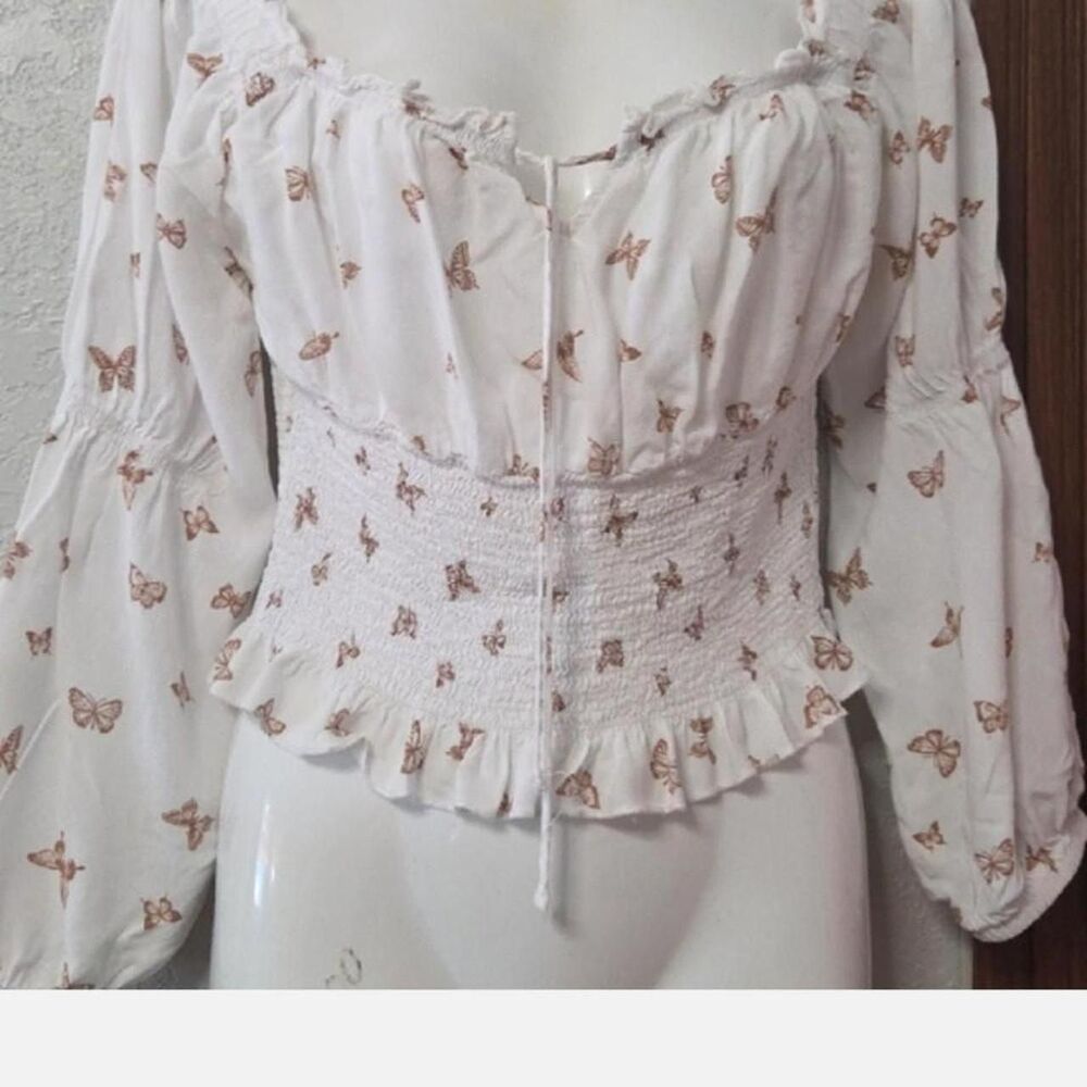 Almost-famous Women's White and Cream Blouse